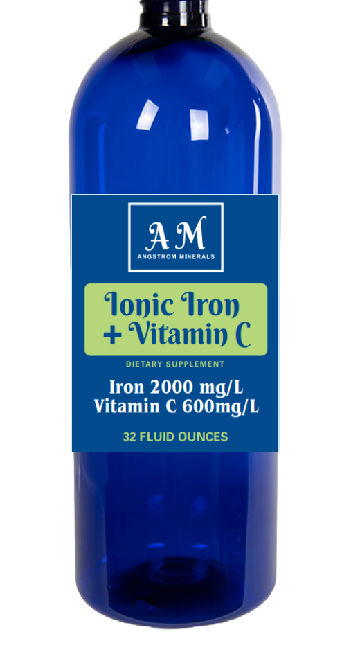 Angstrom Minerals liquid iron supplement bottle